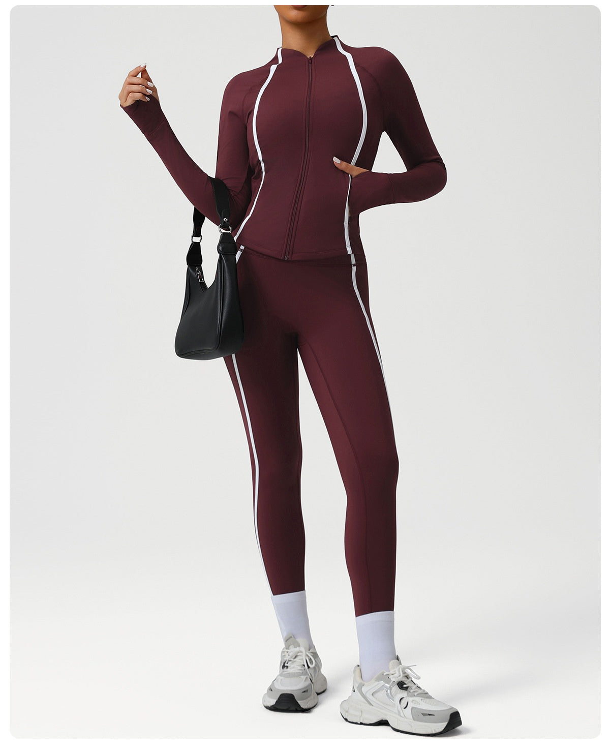 Cross-border Sports Yoga Outerwear Small Stand-up Collar Zip-up Cardigan Jacket With A Bare-feel High-stretch Designperfect