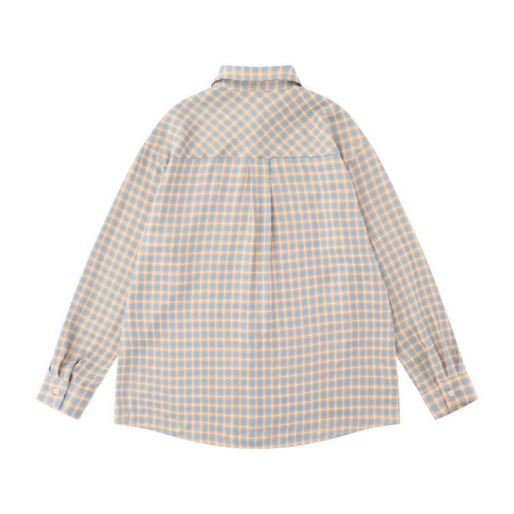 Simple Embroidery Pocket Long Sleeve Shirt Outdoor Street Fashion Brand