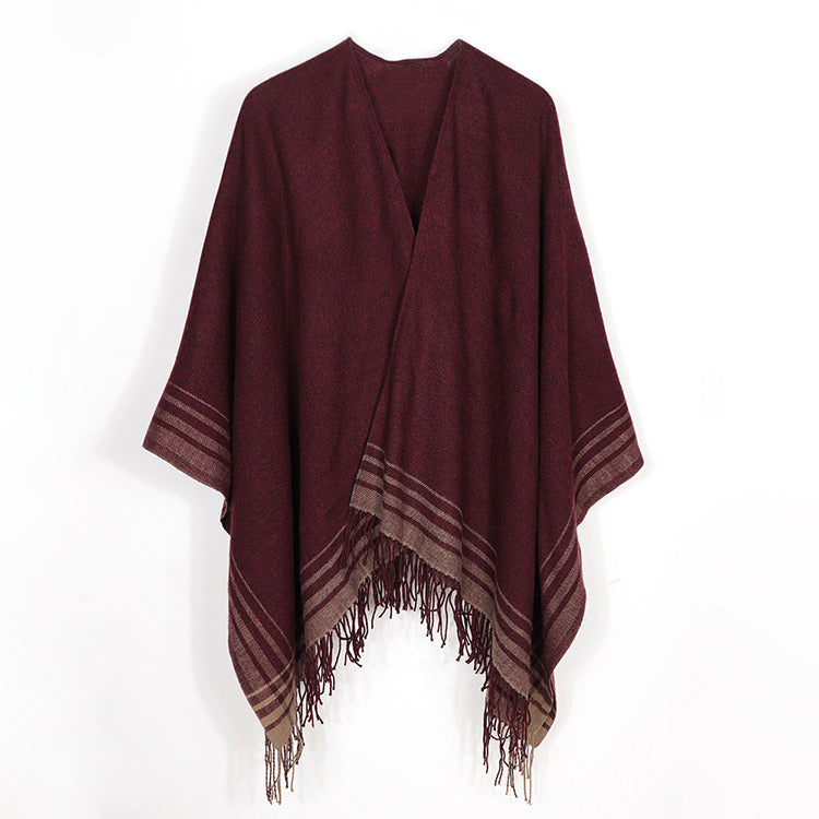 Plain striped cloak