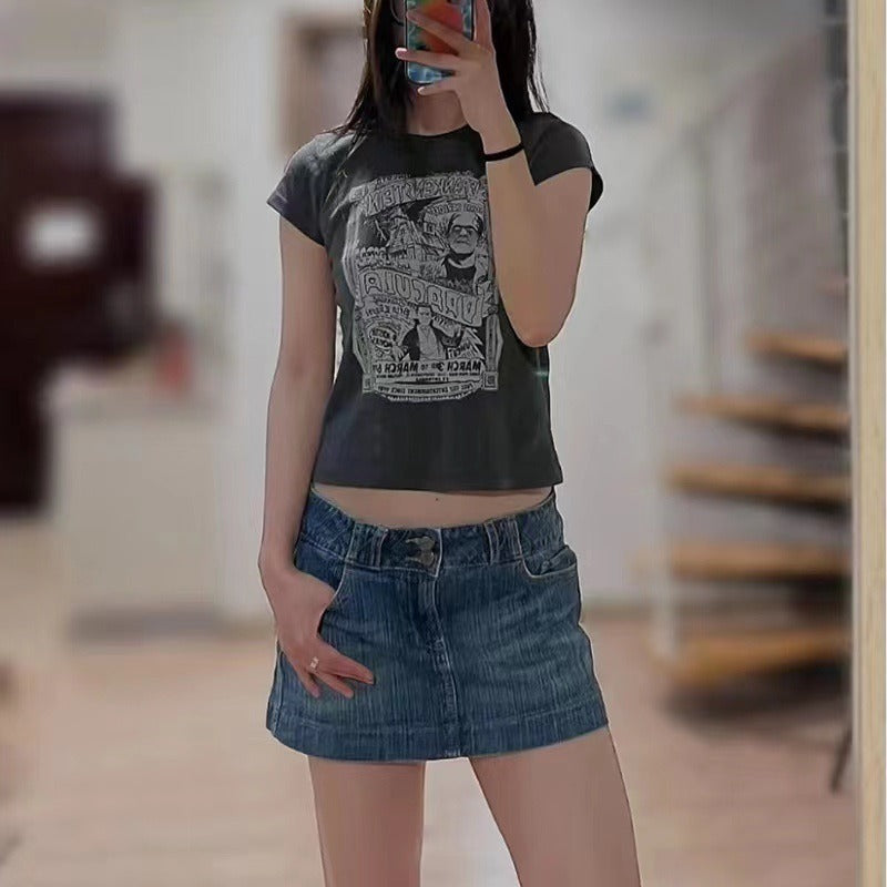 Line Slim Design Sense Niche High Waist Slim-fit Skirt