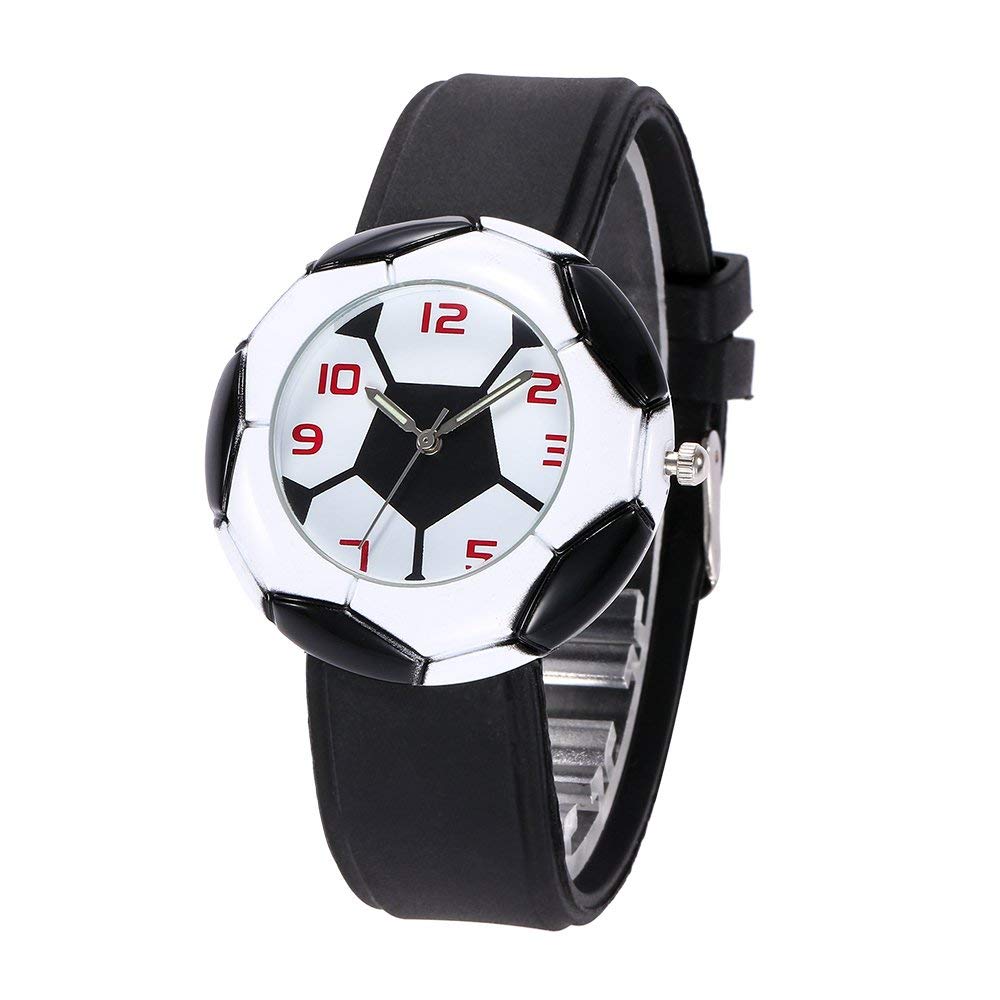 MYFT Men's Fashion Slim Minimalist Waterproof Watch Football Dial Silicone Strap Quartz Child WristMYFT Watches