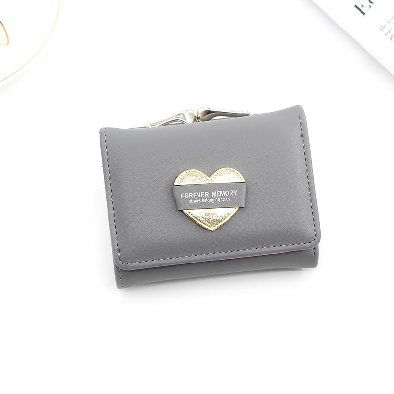 Fashion Women's Short Money Clip Small Three Fold Coin Bag