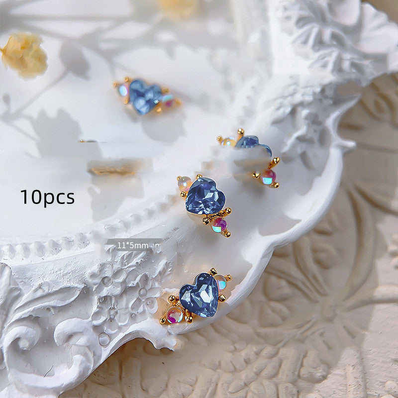Love Ring Faceted Crystal Diamond Nail Ornament