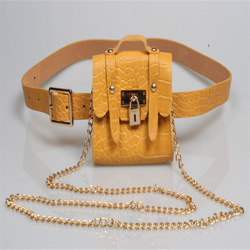 Metal chain belt small bag