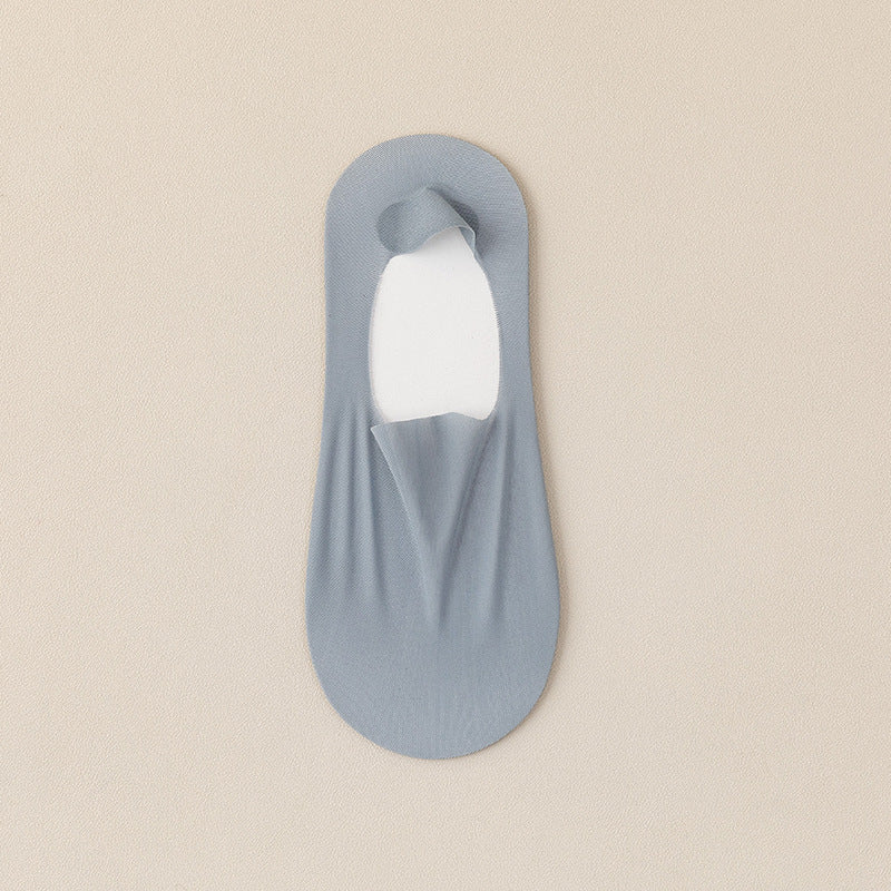 Thin Solid Color Bottom Super Low Cut Invisible Socks