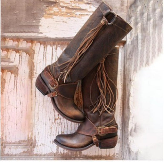 Korean Style High Tube Long Rider Boots