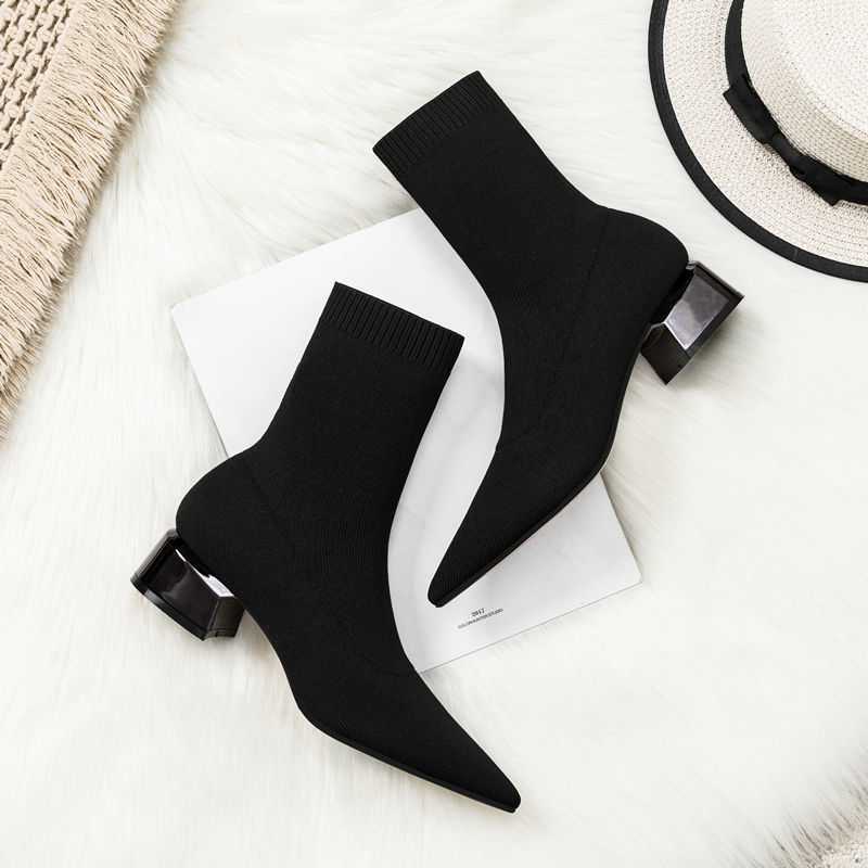 Thin Skinny Women's High Heeled Pointed Ankle Boots