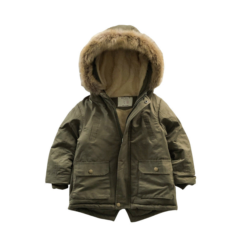 Hooded boys padded jacket children's padded jacket