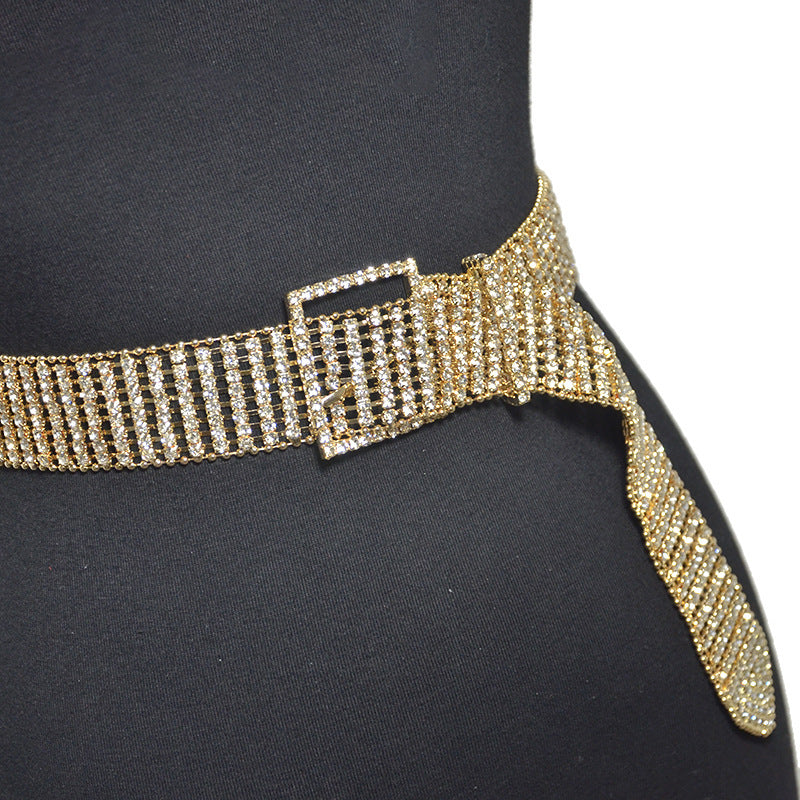 Eight-row Bright Diamond and Crystal Diamond Belt Chain