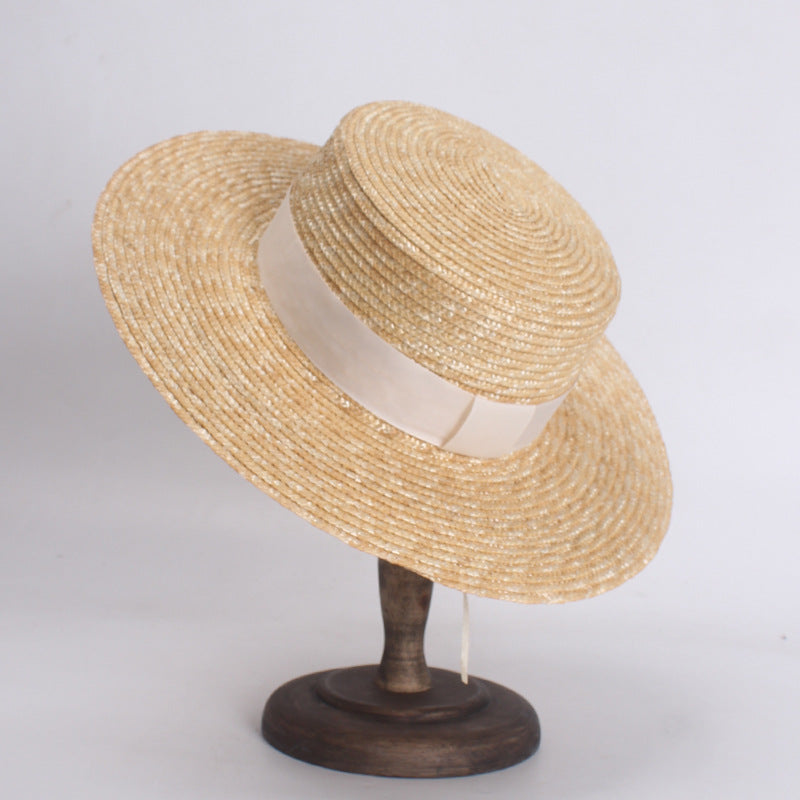 Flat Top Holiday Couple Ladies Straw Sun Hat