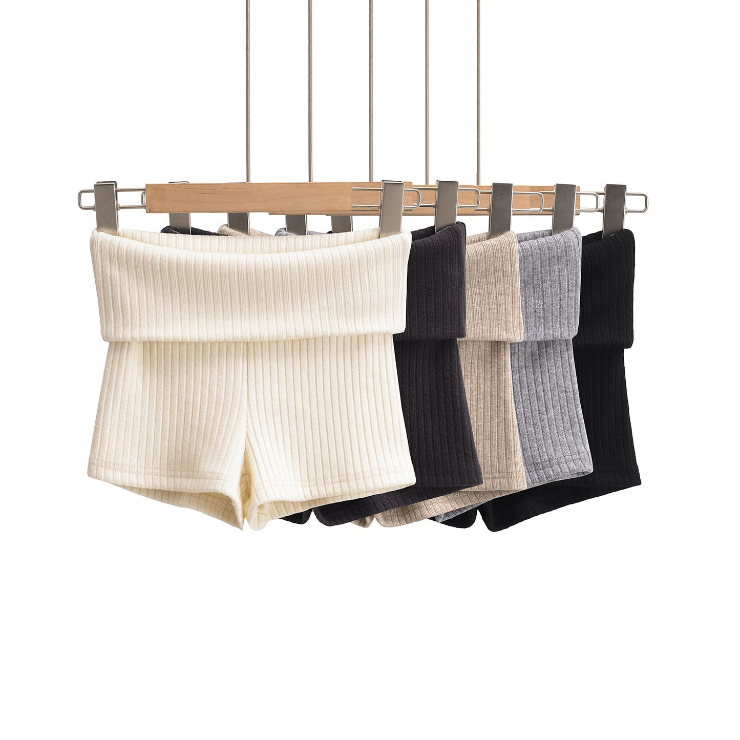 Sweet And Versatile Knitted Waistband Shorts