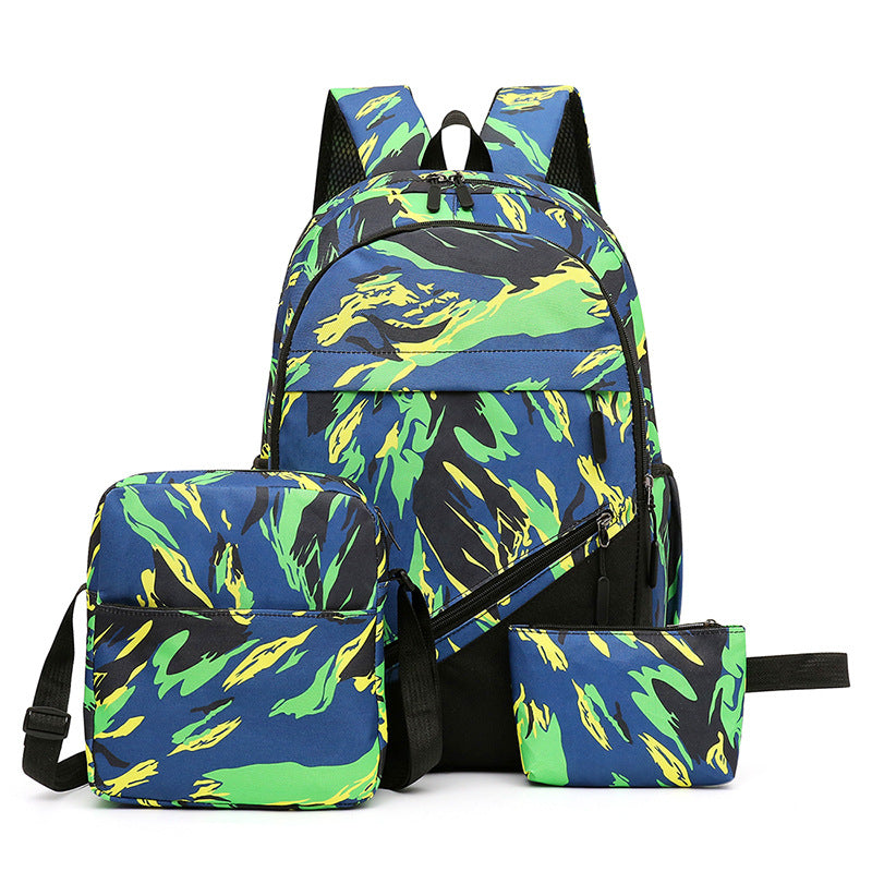 Fashion Personality Canvas Camouflage Multi-pocket Backpack
