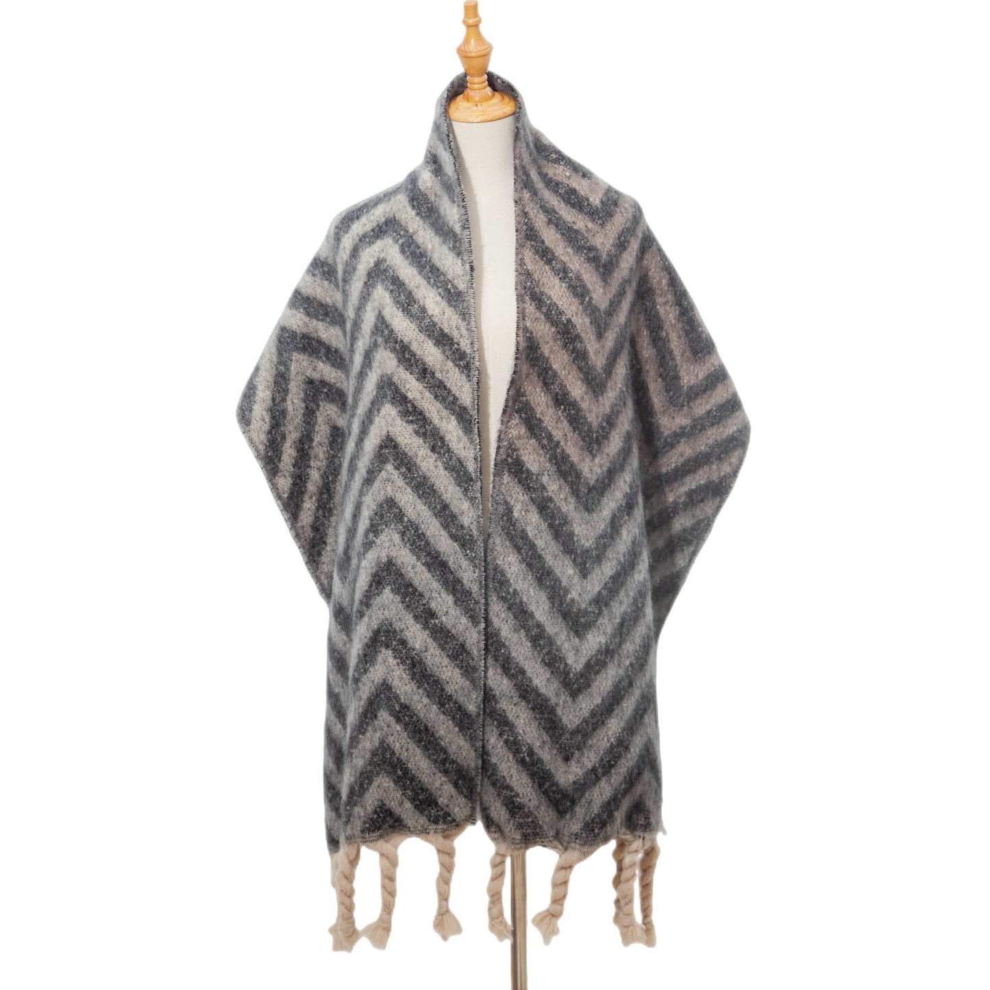 Europæisk og amerikansk efterår og vinter knyttet grov fletning imiteret mohair jacquard