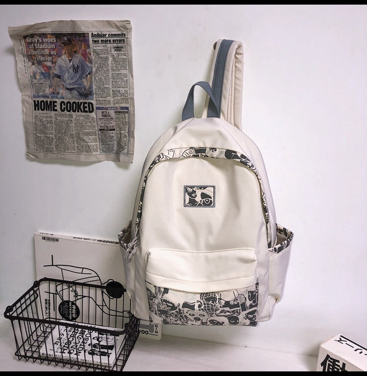 Nylon Simple Printed Schoolbag Women's Leisure
