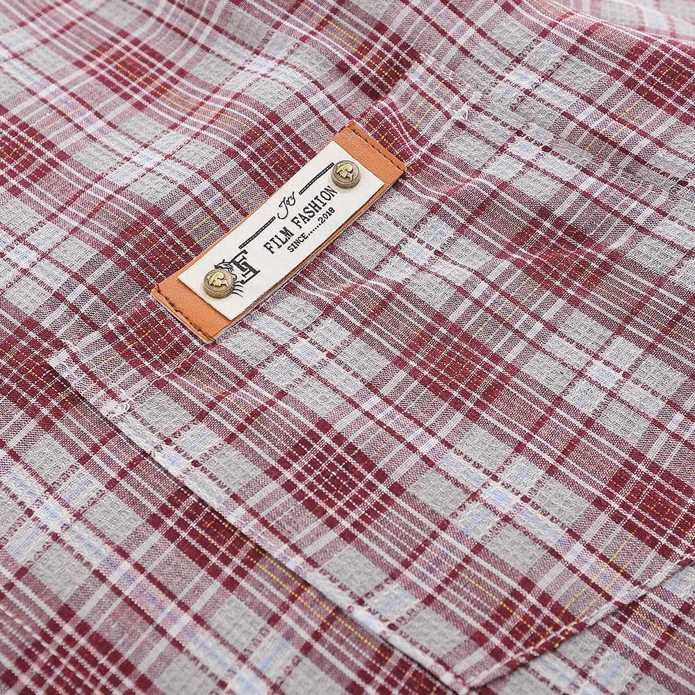 Plaid Long Sleeve Boys Trend European And American Loose Casual Shirt
