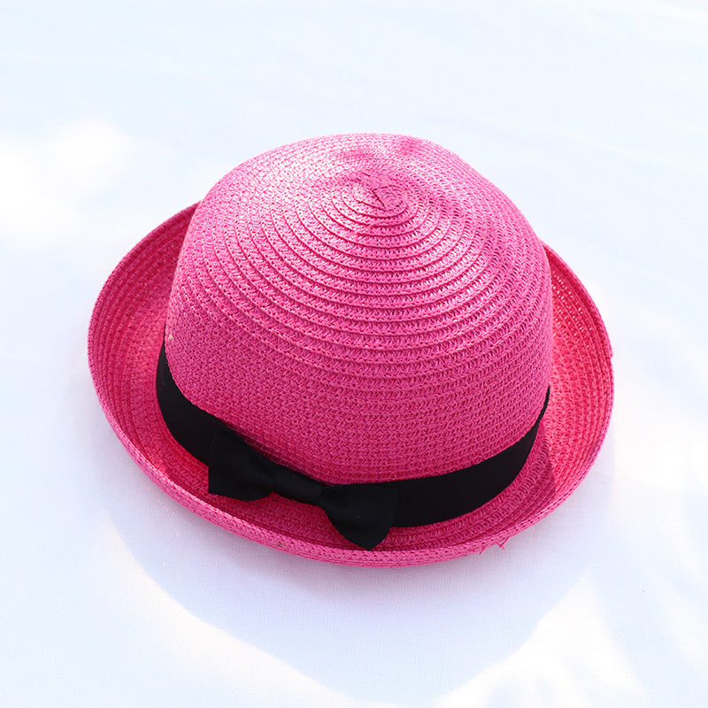 Women's New European And American Woven Bow Straw Hat