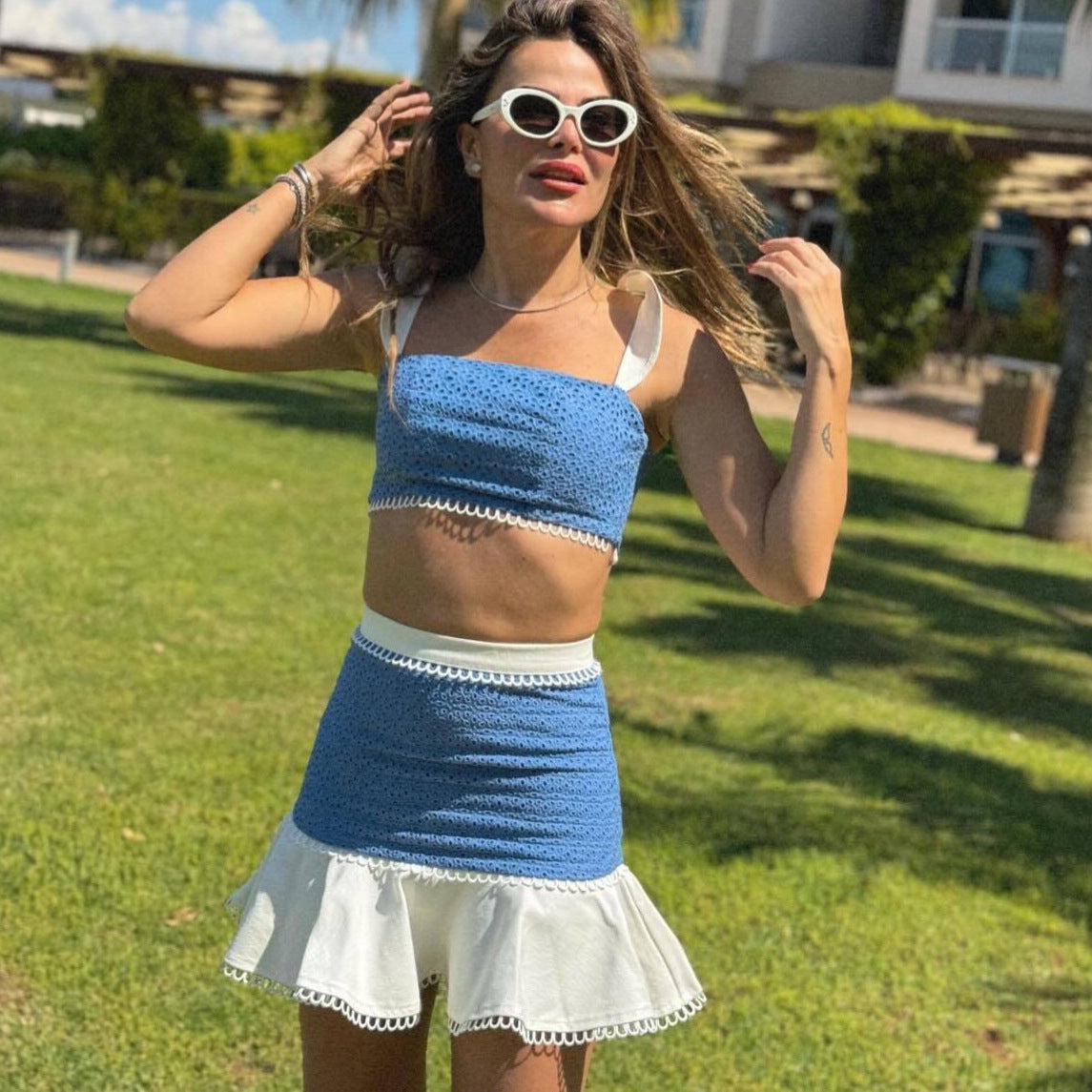 Women's New INS Style Strappy Short Skirt Set