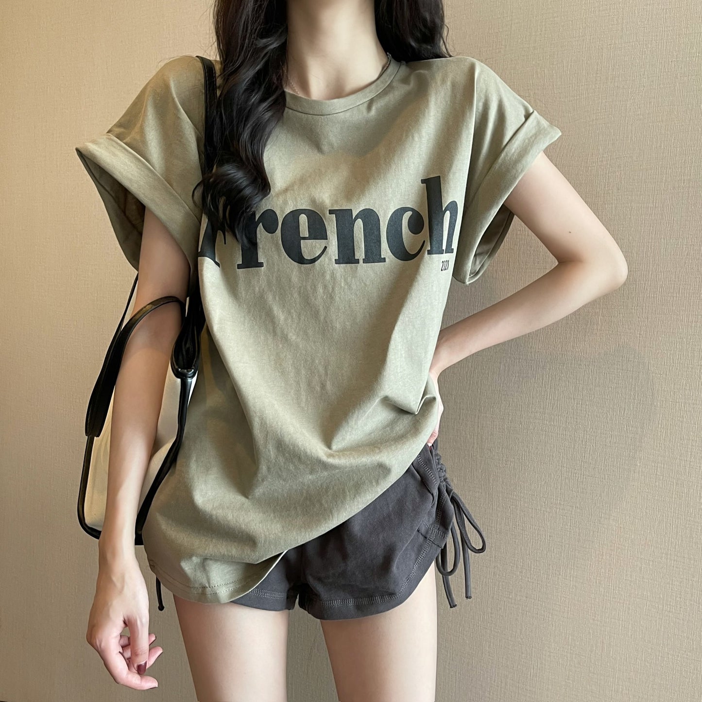 Off-shoulder Short-sleeved T-shirt Loose Women's Summer Top