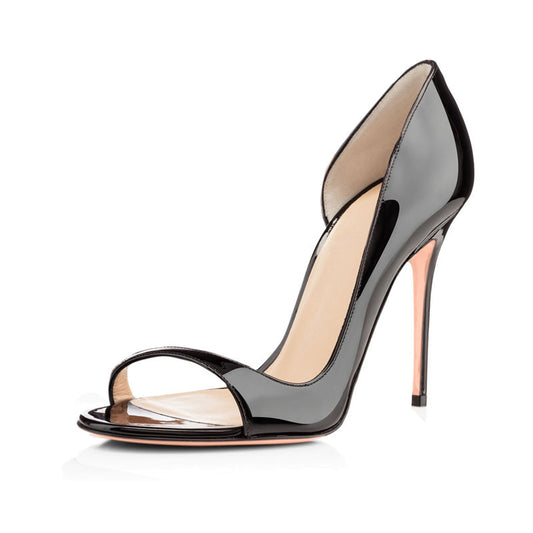 Pure Color Gradient Patent Leather Fashion Stiletto   Shoes
