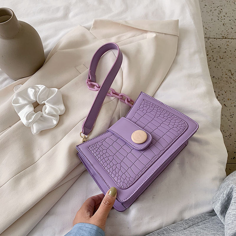 Vintage stone pattern one-shoulder armpit bag