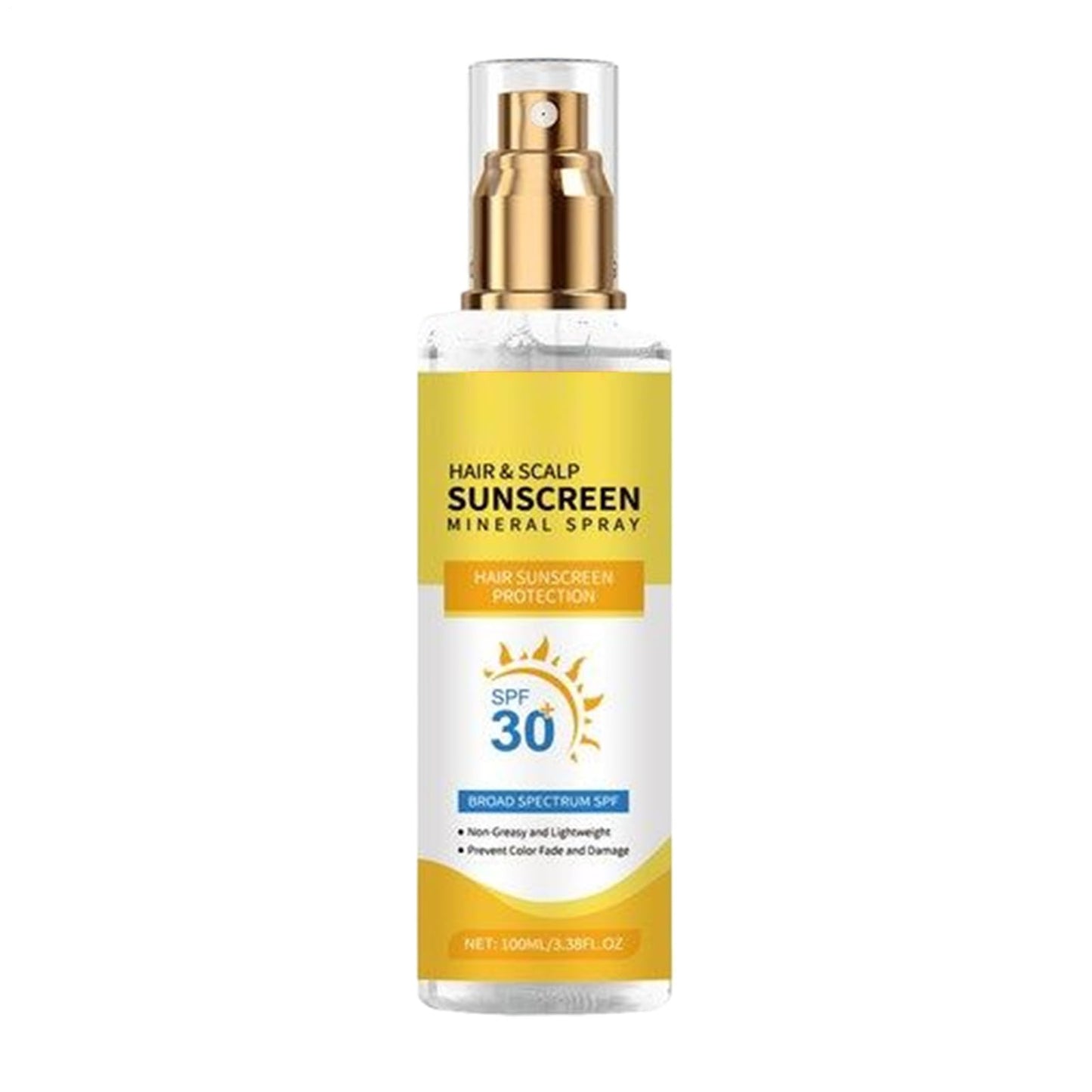 Huvud- och hårsolkräm | Hår- och hårbottensolspray 100 ml, unisex spraydimma vattentät med UV-skydd