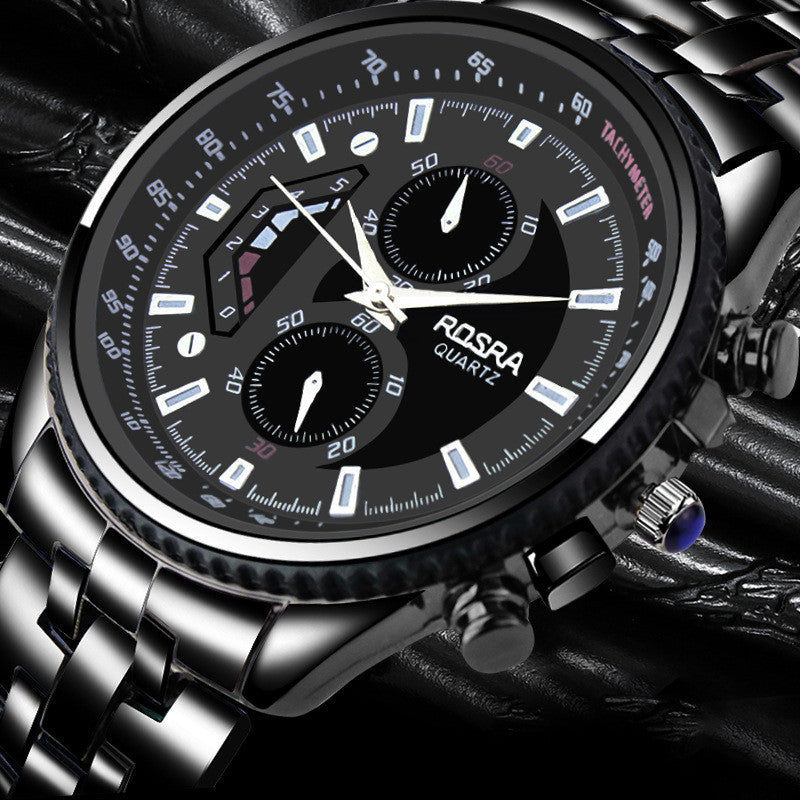 Men's steel band quartz watch