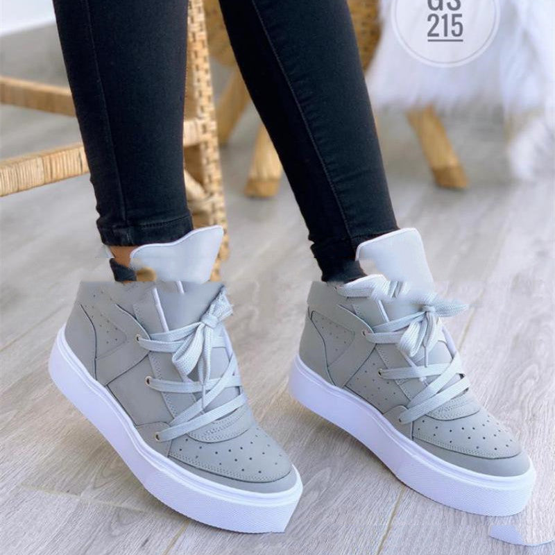 Breathable Casual Shoes Lace Up White Shoes