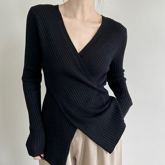 Women's Spring And Autumn Design Sweater Base Ride Top