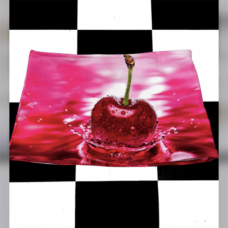 Millennium Hot Girl Cartoon Digital Printing Low Waist Mini Skirt