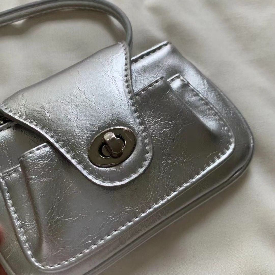 Sød Olievoksbehandlet Læder Kæde Skuldertaske/Crossbody Pung