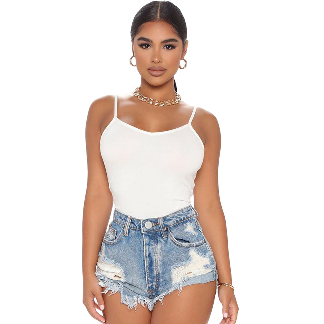 Fashion All-match Slim-fit Washed Ripped Denim