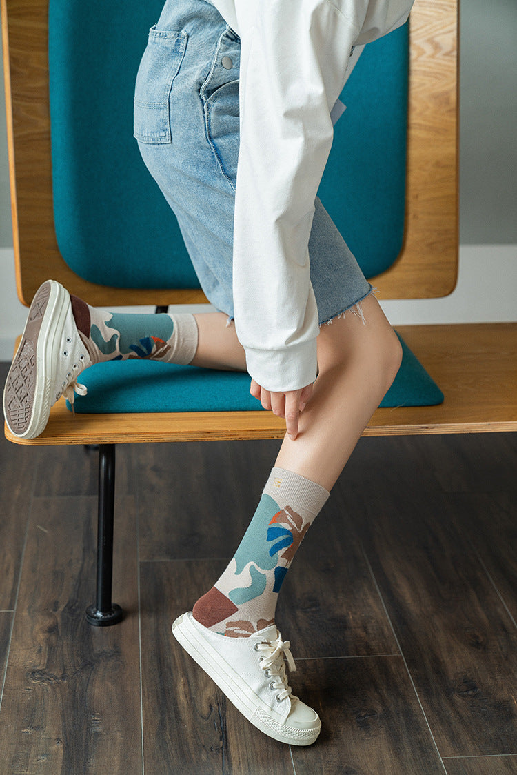 Retro Mid tube socks street art skateboard socks