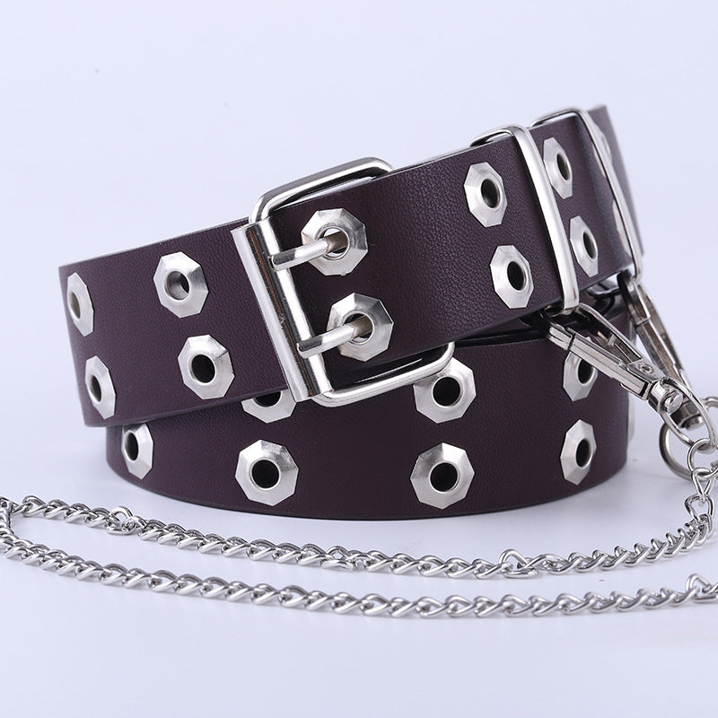 Double Breasted Waistband Hip-hop Chain Versatile