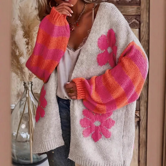 Lazy Plus Size Women's Loose Knitted Coat Sweater