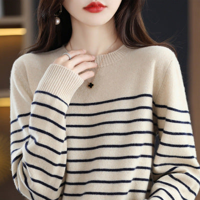 Autumn And Winter Women's Wool Sweater New Fashion Round Neck Inner Wear
