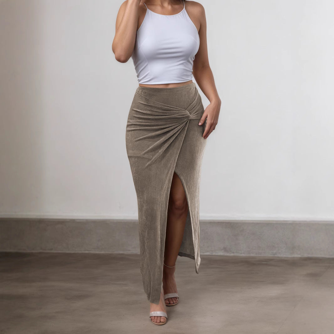 Moderigtigt Slim-fit Twist-midiskørt