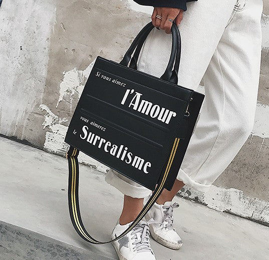 Hong Kong style simple shoulder bag