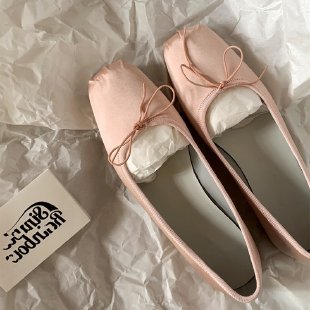 Square Bow Tie Shallow Cut Flat Sole Single Shoe