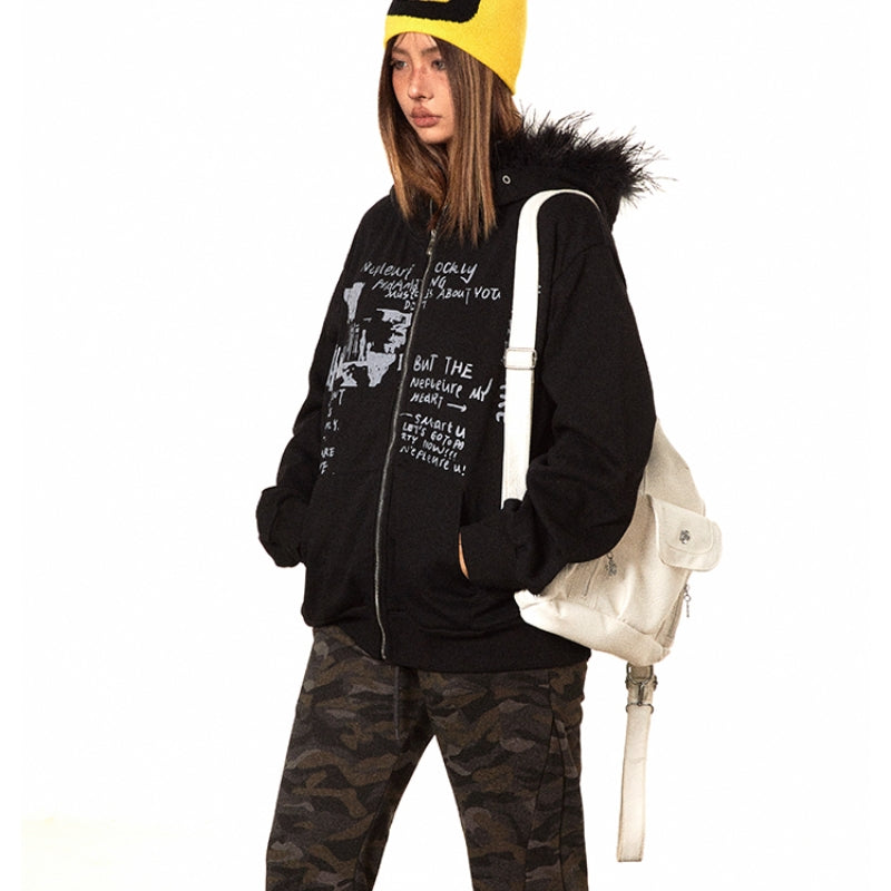 Tynd fløjlskrave med hætte, kort sweaterdesign