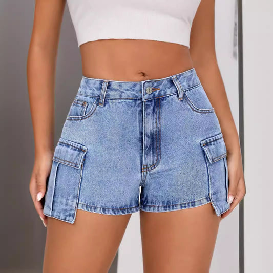 Komfortable Slim Fit Denimshorts til Kvinder