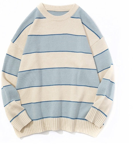 Casual Pullover Striped Sweater Men's And Women's Neutral Sweater