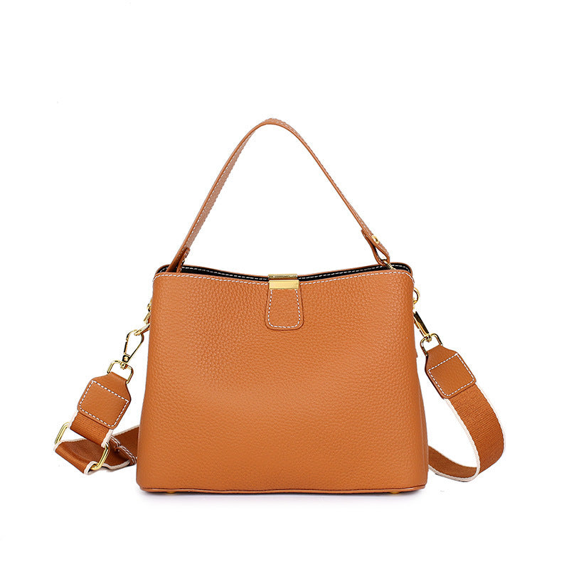 New Fashionable Crossbody Women's All-match High-grade Large Capacity Leather Handbag