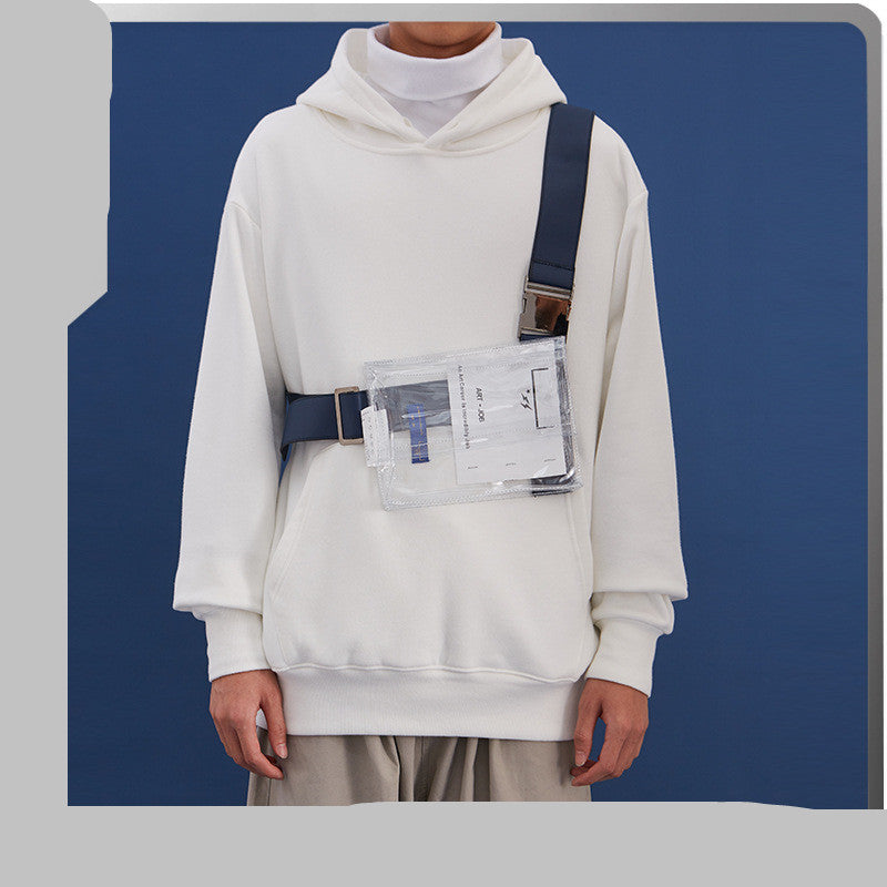 Transparent bag printed shoulder strap