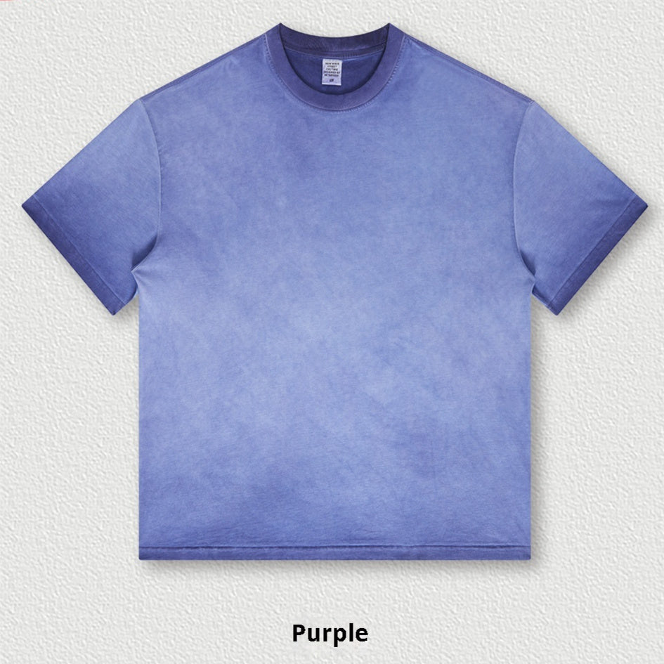 Retro Dopamine Round Neck Cotton Short Sleeve