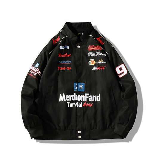 Men's embroidered stand collar jacket