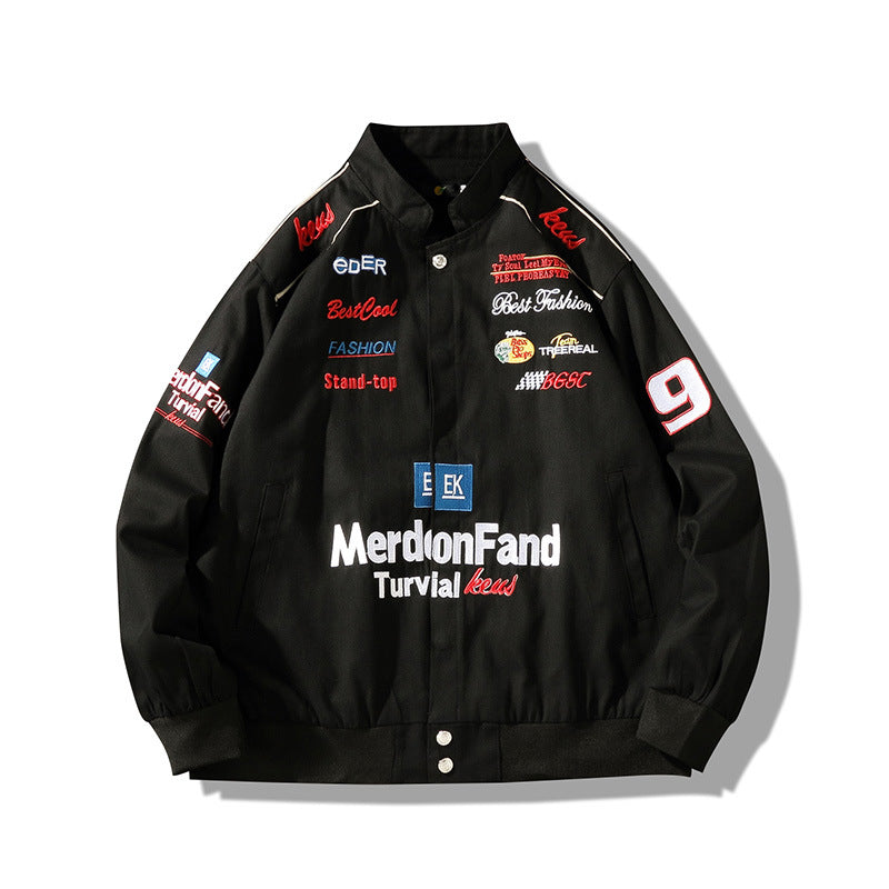 Men's embroidered stand collar jacket