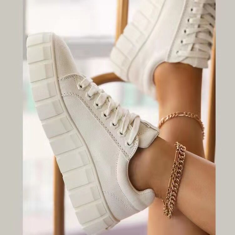 European And American New Round Toe Thick Sole Shoes Women