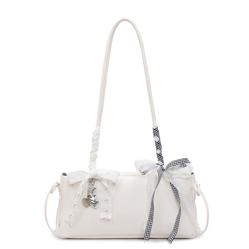 Simplicity Fashionable Bow High-grade One-shoulder Baguette Bag