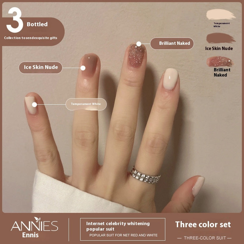 Women's Three-color New Ice Jelly Nude Color Gel Nail Polish Suit