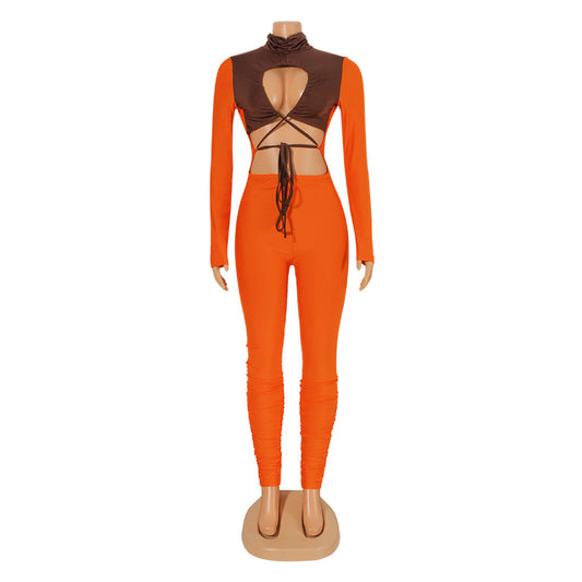 Women's Tied Long Sleeves Jumpsuit